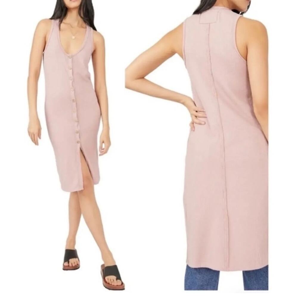Free People Gia Long Vest Dress Lialic Wine Color Size Medium